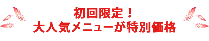 初回限定‼人気メニューが特別価格